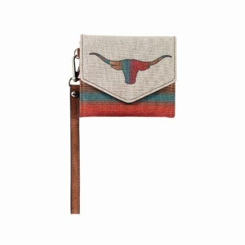 Justin Women's Canvas Mini Wallet With Striped Longhorn