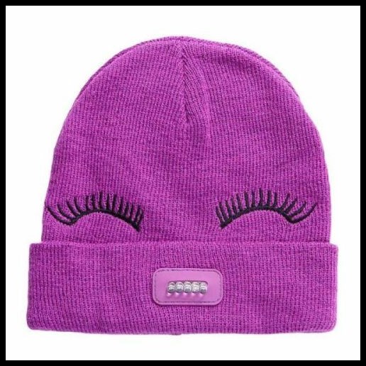 Hot Shot Gear Youth Happy Lashes Beanie in Purple