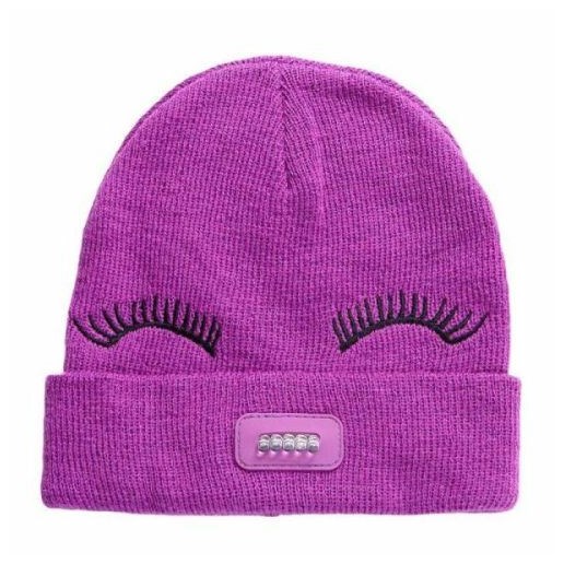 Hot Shot Gear Youth Happy Lashes Beanie in Purple