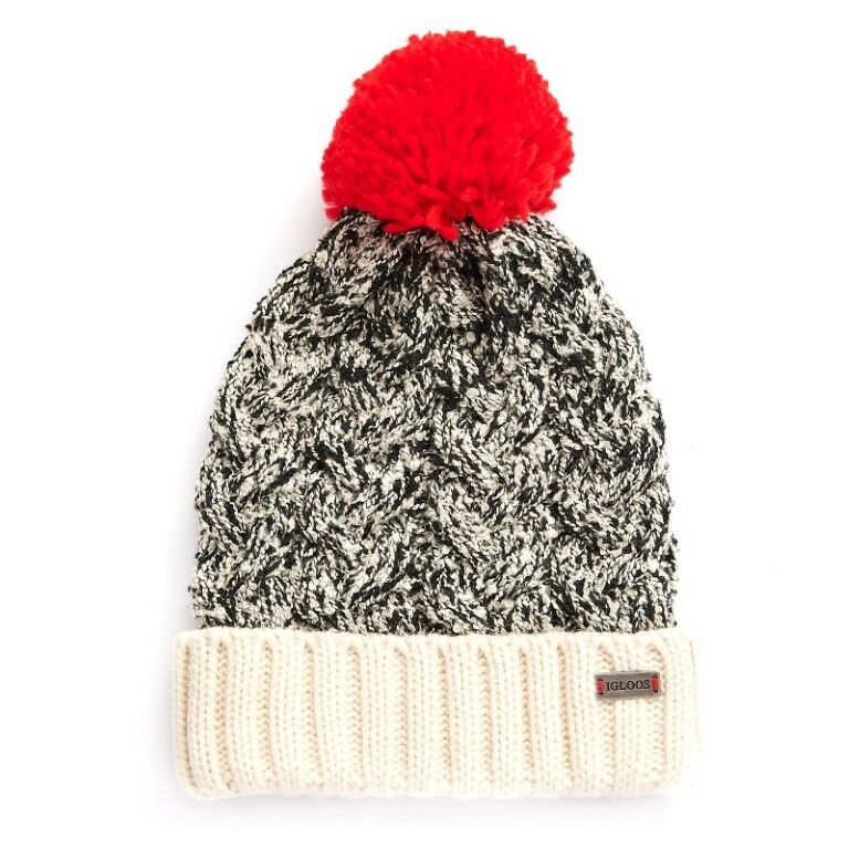 Igloos Outdoor Women's Boucle Cuff Cap With Pom