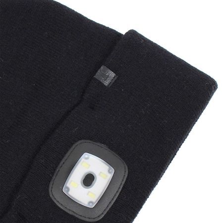 Igloos Men's Acrylic Rechargeable Push Button LED Lighted Beanie