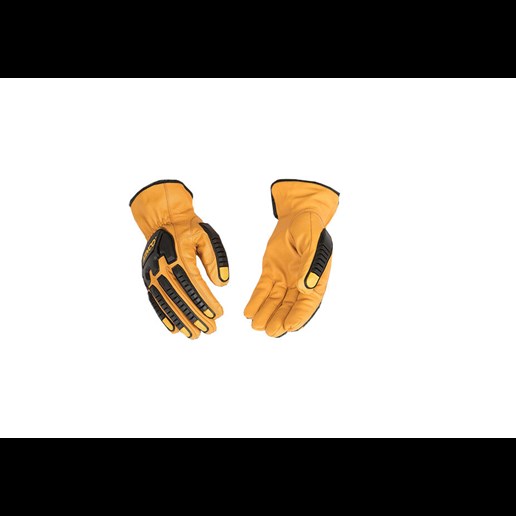 Kinco Men's Lined Grain Buffalo Leather Driver Gloves in Orange