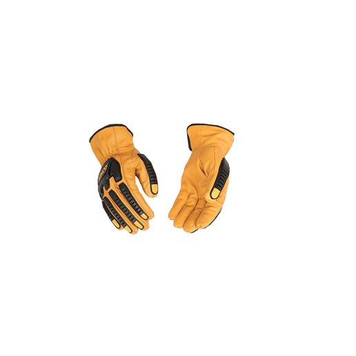 Kinco Men's Lined Grain Buffalo Leather Driver Gloves in Orange