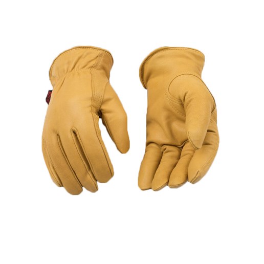 Kinco Men's Lined Grain Deerskin Driver Gloves in Gold