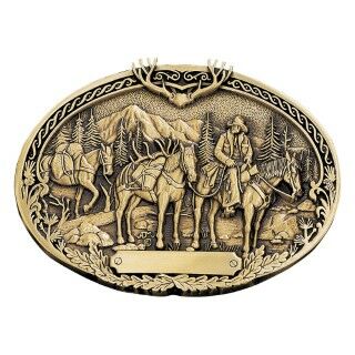 Montana Silversmiths Pack Horses and Rider Brass Heritage Attitude Belt Buckle