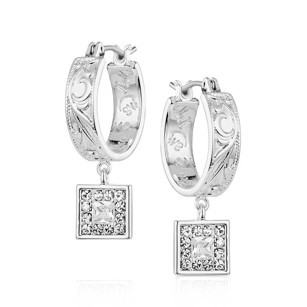 Montana Silversmiths Women's Desert Whirl Engraved Hoop Earrings