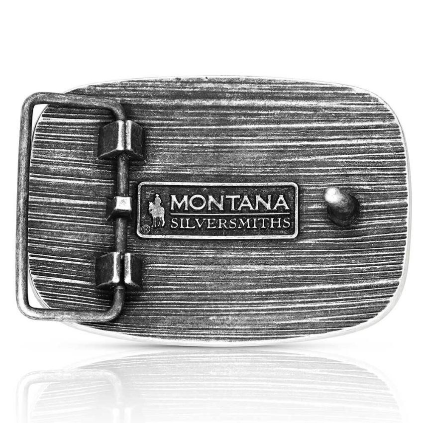 Montana Silversmiths Men's Western Patriotic Longhorn Buckle