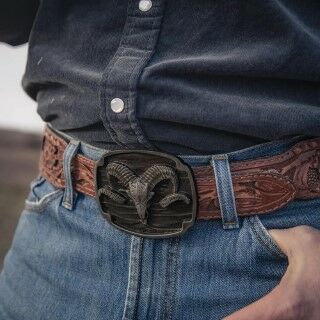 Montana Silversmiths Rocky Mountain Bighorn Sheep Attitude Buckle