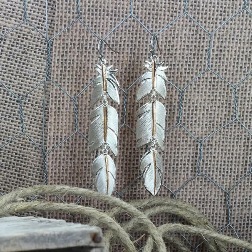 Montana Silversmiths Rose Gold Plume Feather Earrings