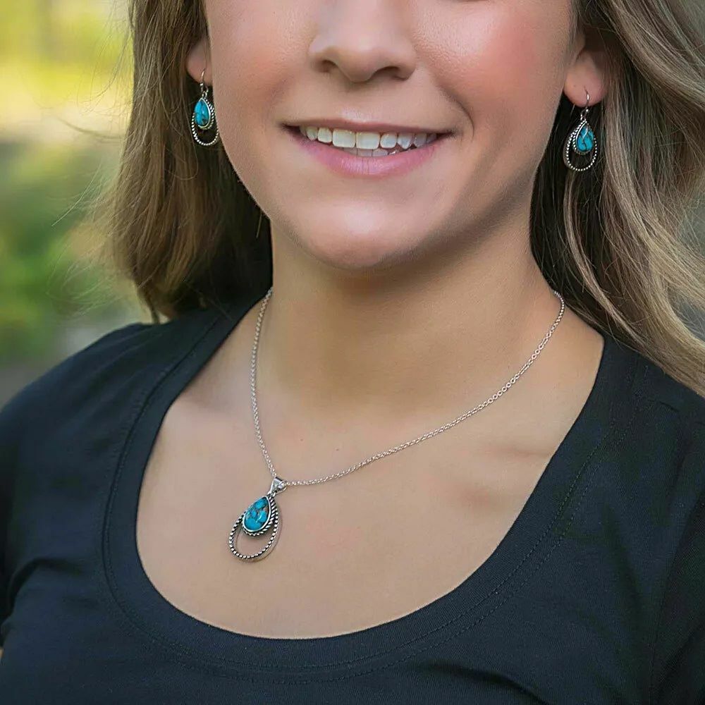 Montana Silversmiths Double Rope Turquoise Earrings