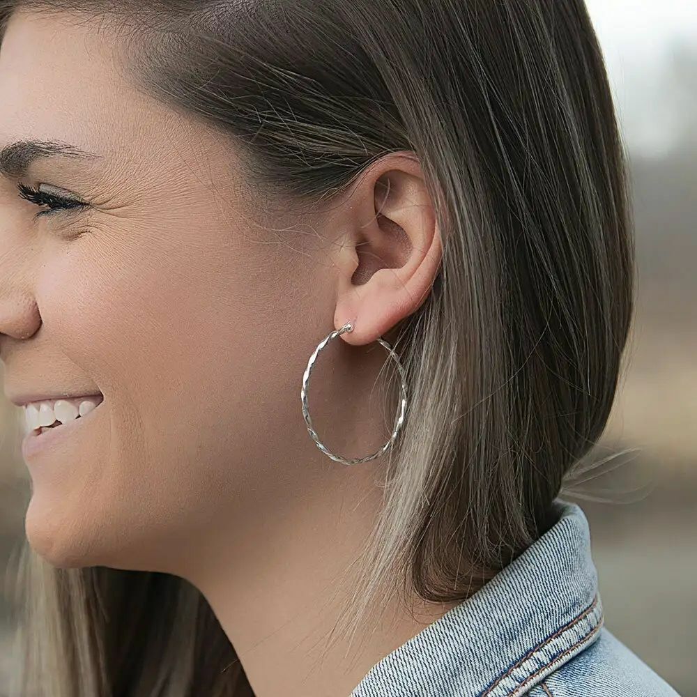 Montana Silversmiths Cut Rope Hoop Earrings