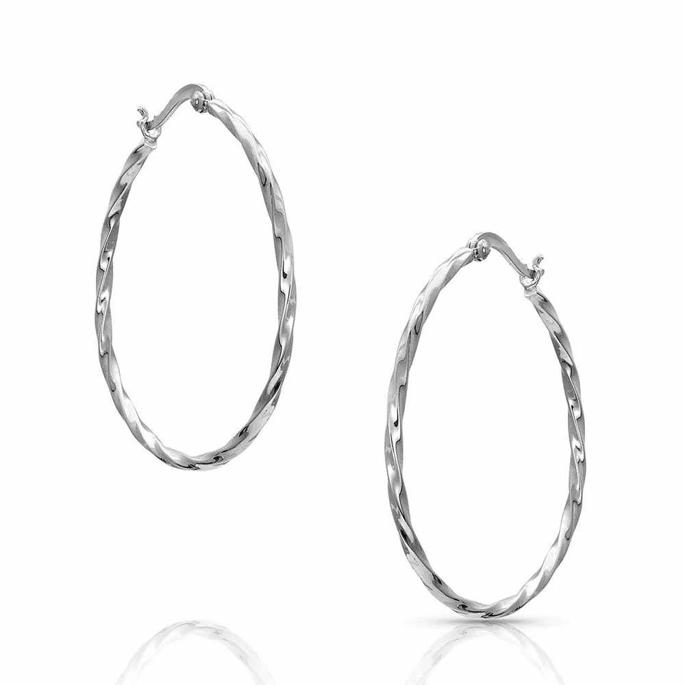 Montana Silversmiths Cut Rope Hoop Earrings