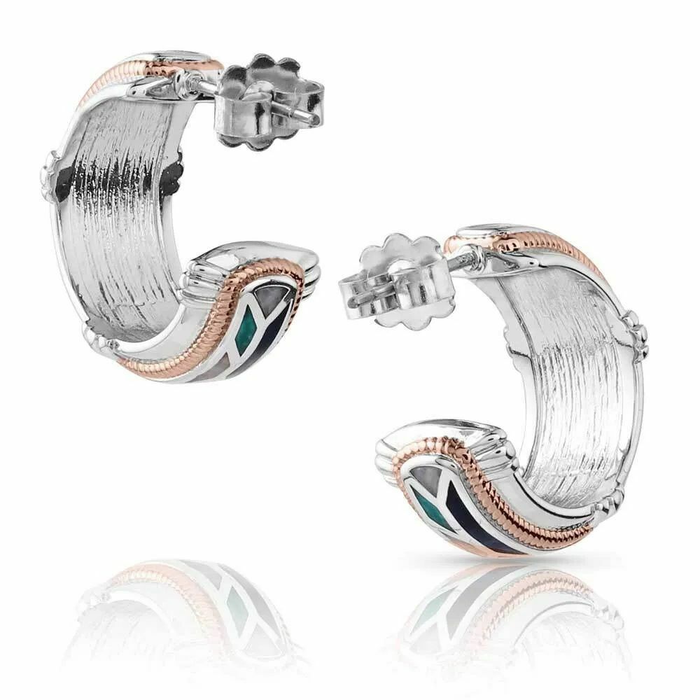 Montana Silversmiths Western Mosaic Hoop Earrings