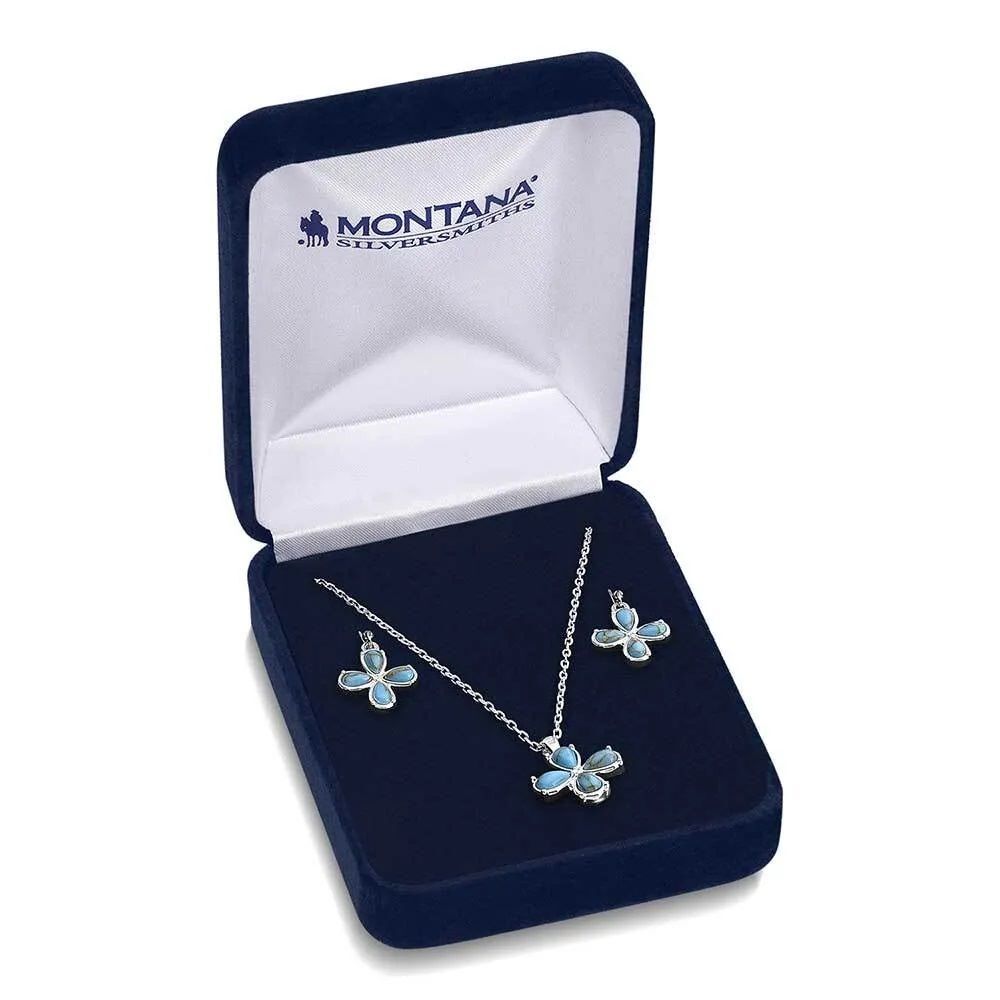 Montana Silversmiths Wildflower Turquoise Jewelry Set