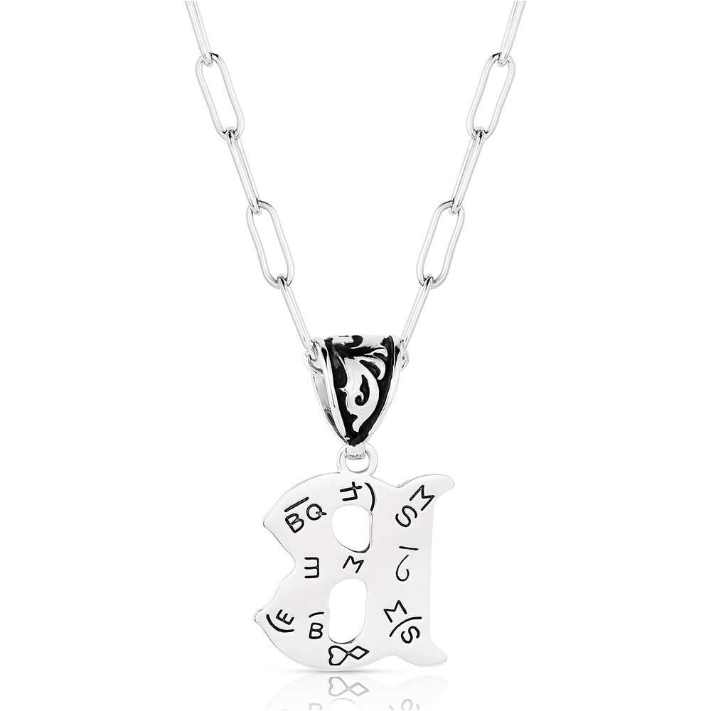 Montana Silversmiths Western Initial Necklace Letter "B"