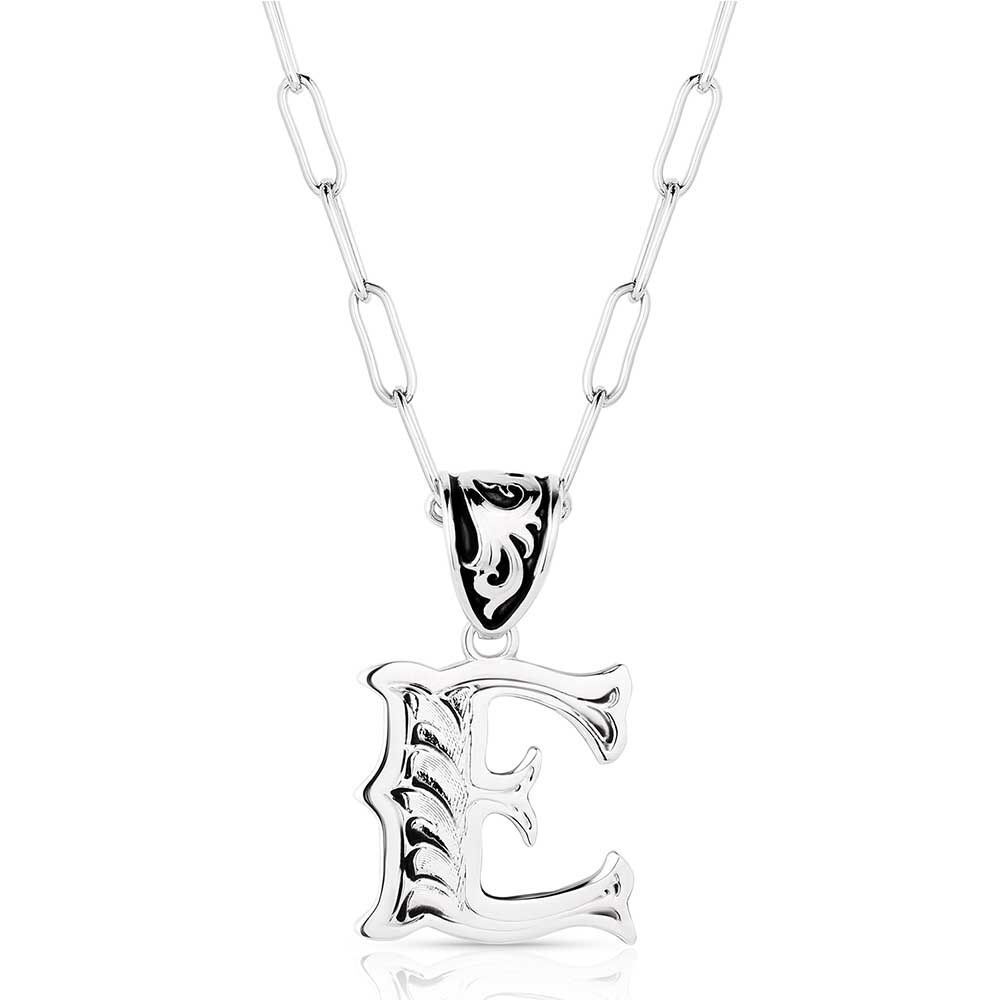 Montana Silversmiths Western Initial Necklace Letter "E"