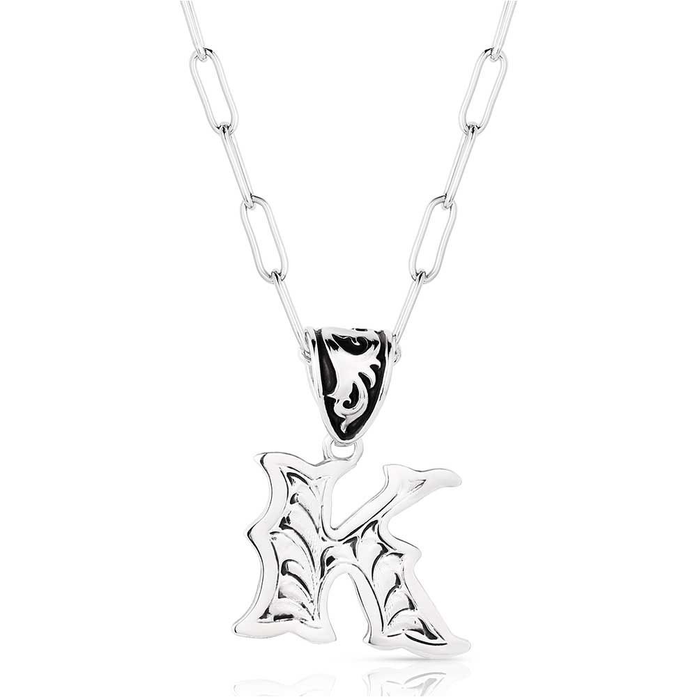 Montana Silversmiths Western Initial Necklace Letter "K"