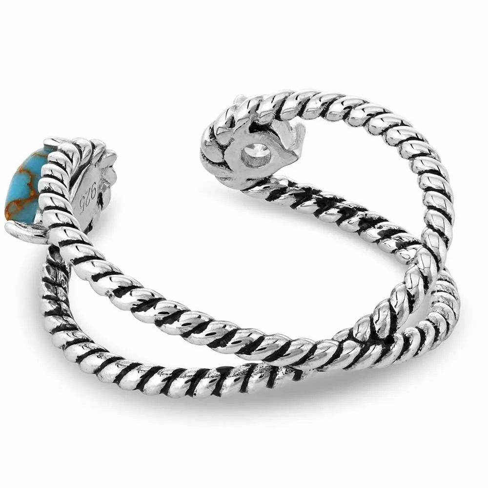Montana Silversmiths Stars and Sky Crystal Turquoise Open Ring