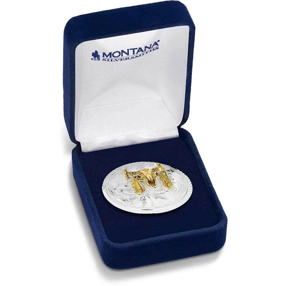 Montana Silversmiths Classic Montana Scarf Slide With Buffalo Skull