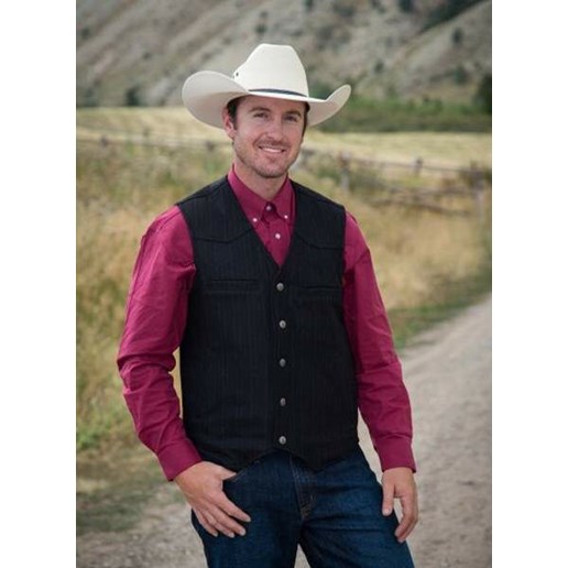 Wyoming Traders Men's Wool Banker Vest in Black