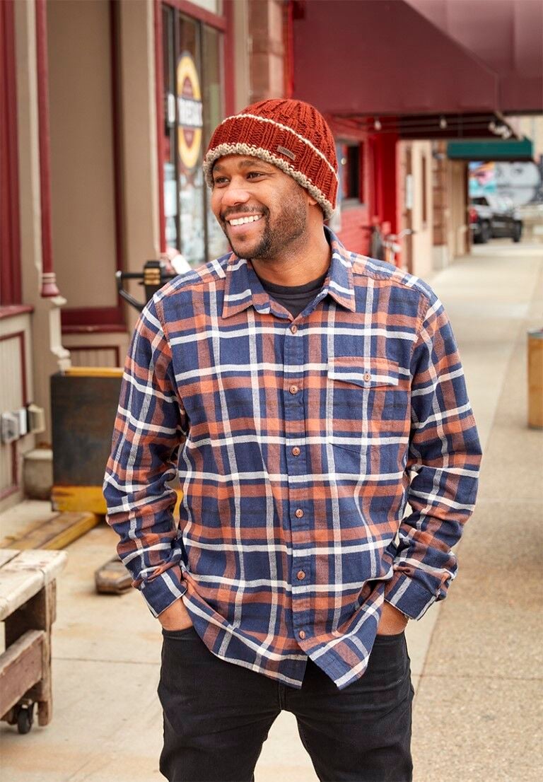 Broner Men's The Lodge Rib Knit Cuff Cap in Rust