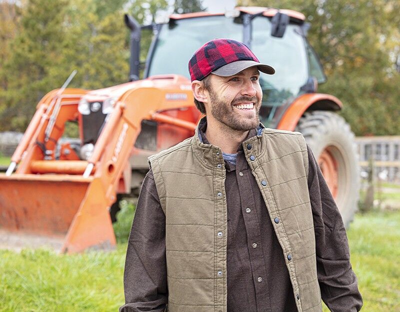 Broner Men's Timber Buffalo Plaid Ball Cap with Inside Earflaps