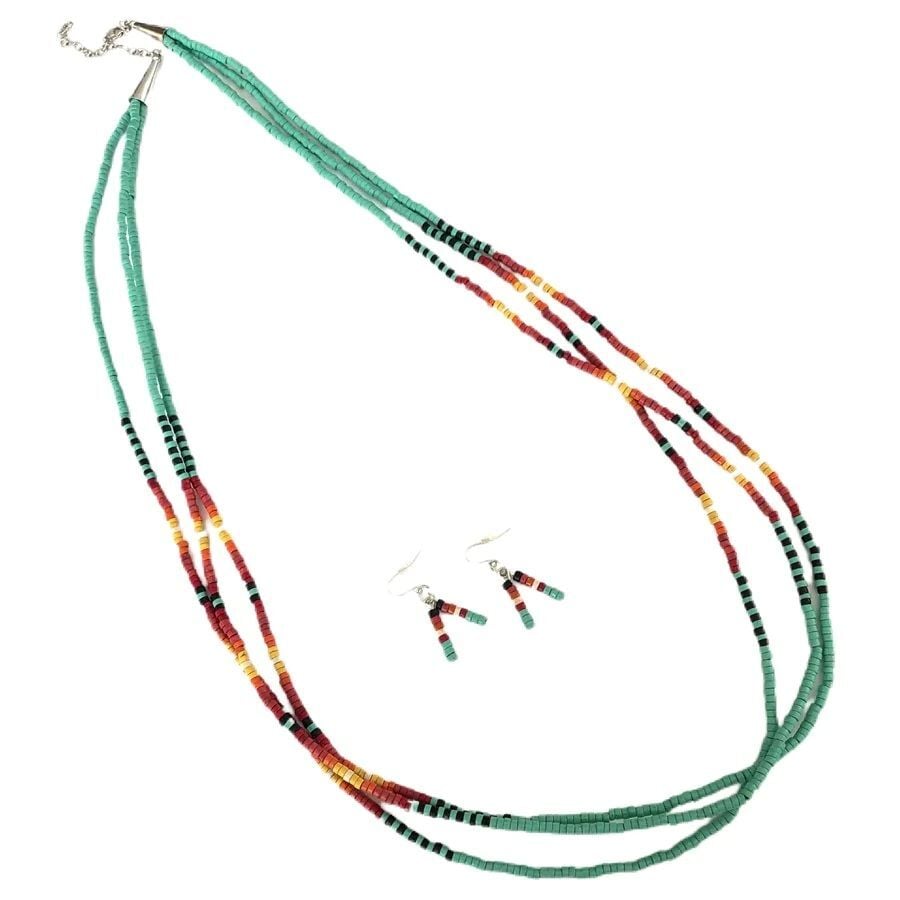 Wyo-Horse Women's Long Seed Bead Necklace Set