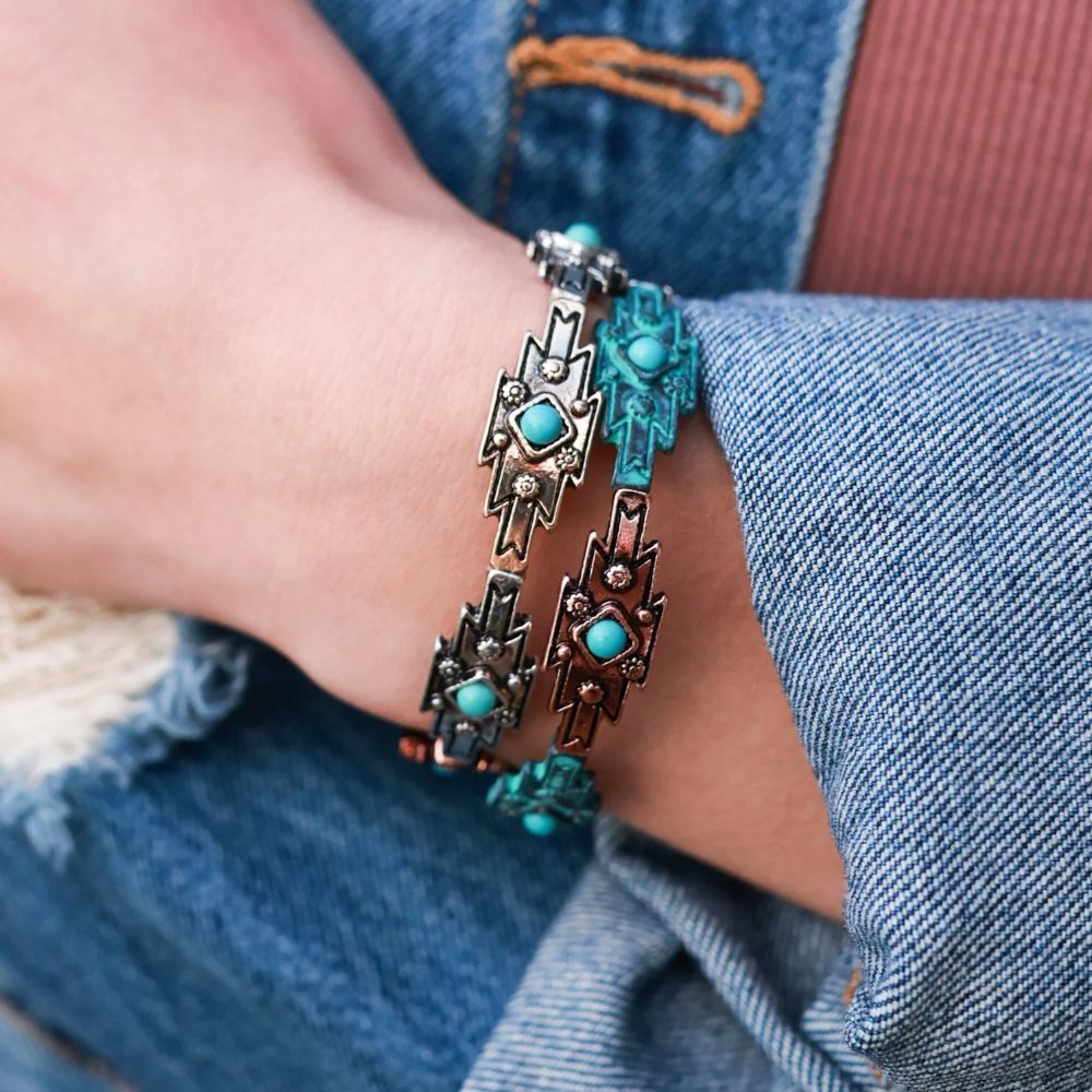 Wyo-Horse Women's Thin Navajo Woven Stretch Bracelet