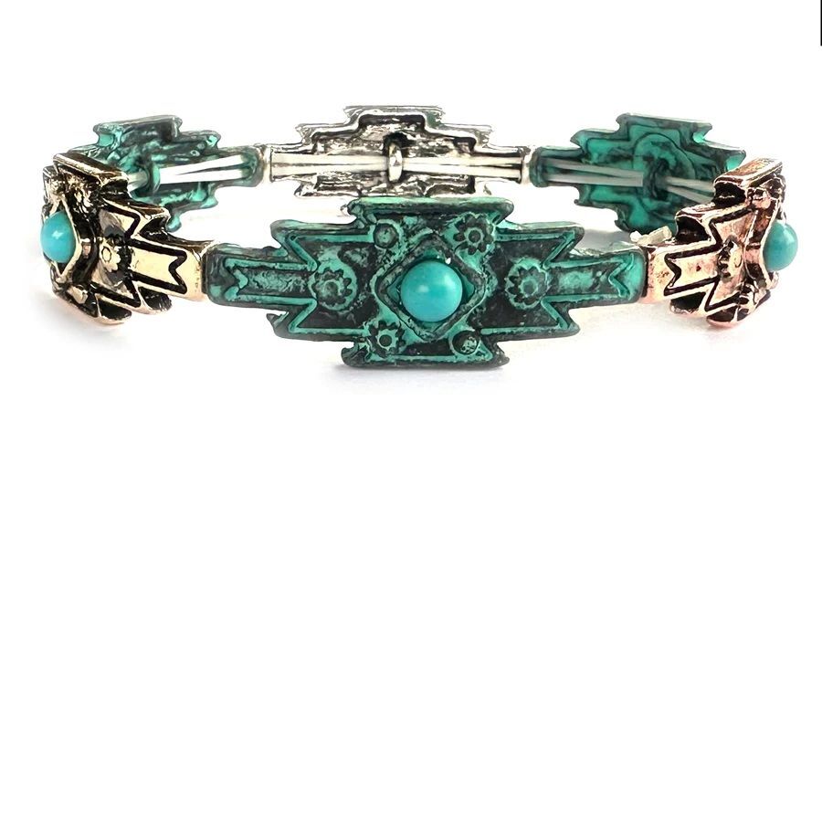 Wyo-Horse Women's Thin Navajo Woven Stretch Bracelet