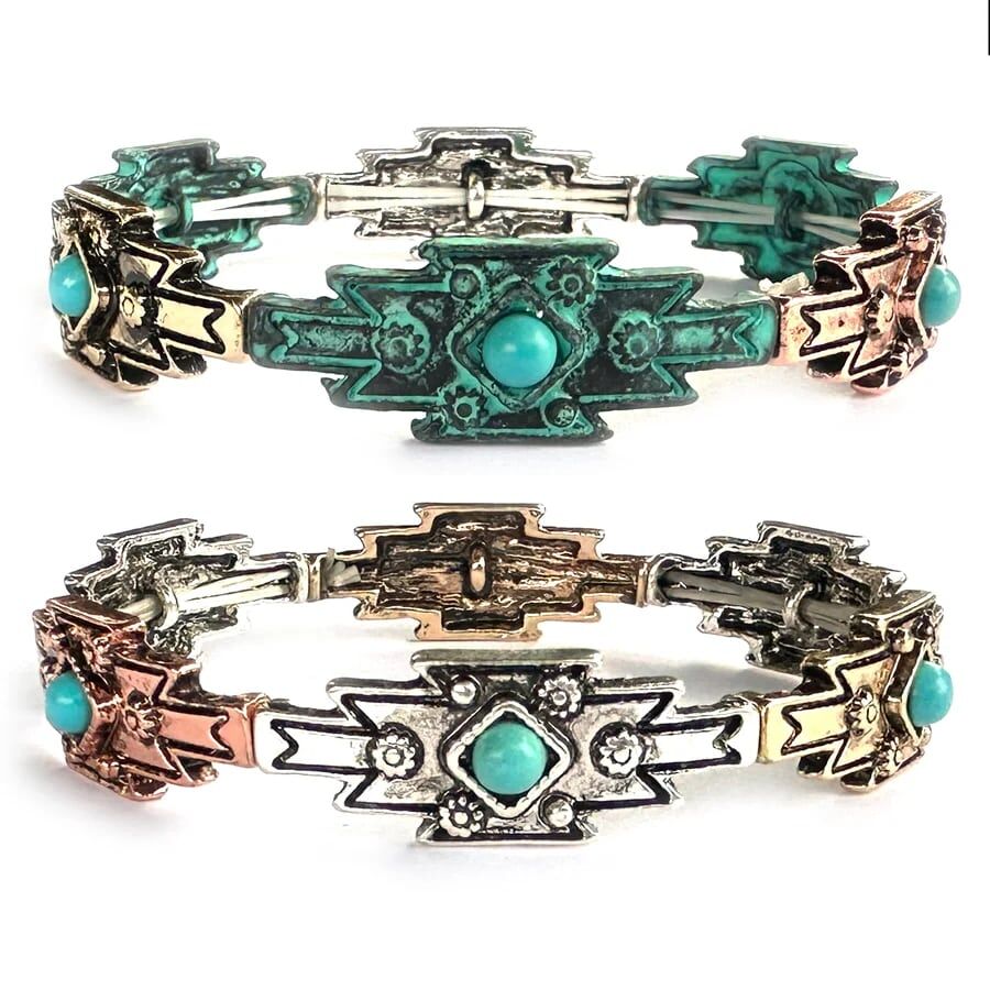 Wyo-Horse Women's Thin Navajo Woven Stretch Bracelet
