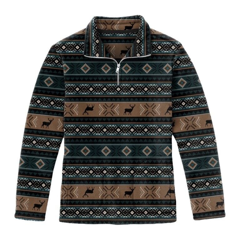 Victory Sportswear Men’s 1/4-Zip Printed Microfleece Pullover
