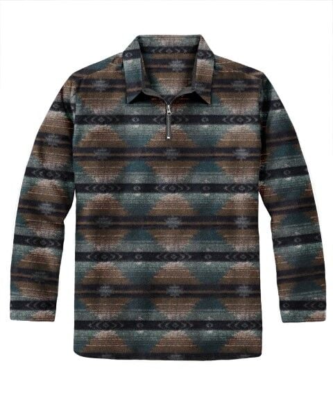 Victory Sportswear Men's Printed Microfleece 1/4 Zip Pullover