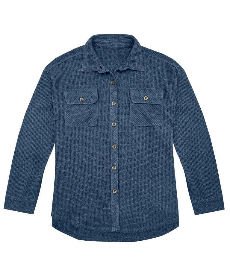 Victory Sportswear Women's Long Sleeve Thermal Button Front Shirt