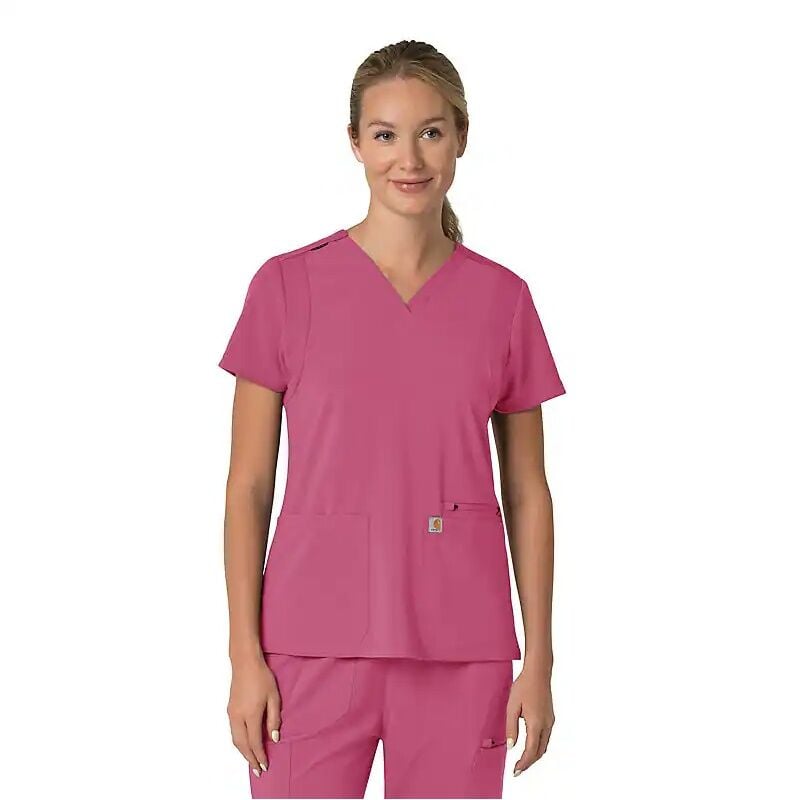 Carhartt Women's Force Cross-Flex Flex Panel V-Neck Scrub Top