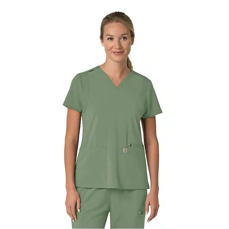 Carhartt Women's Force Cross-Flex Flex Panel V-Neck Scrub Top