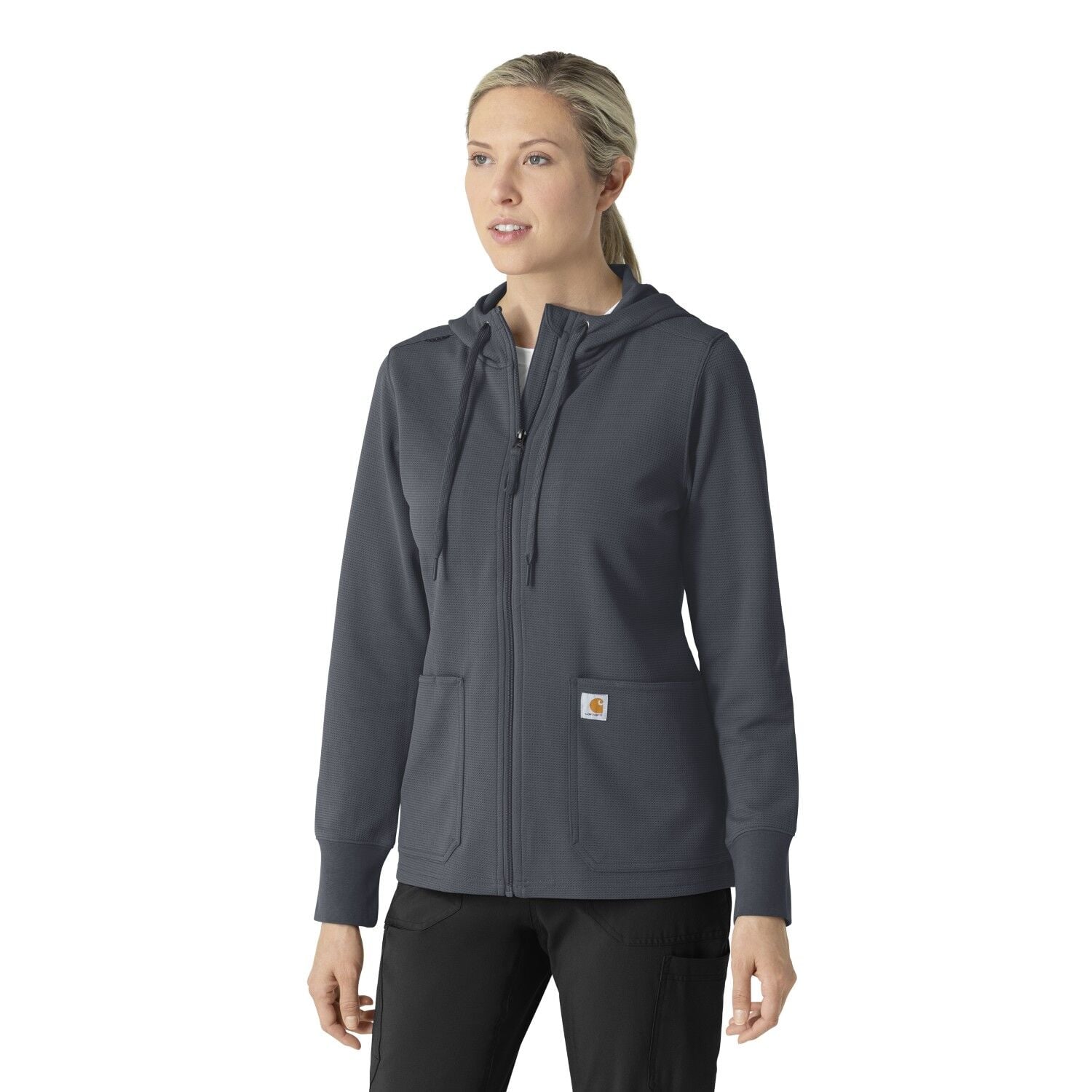 Carhartt Women's Full Zip Waffle Scrub Hoodie