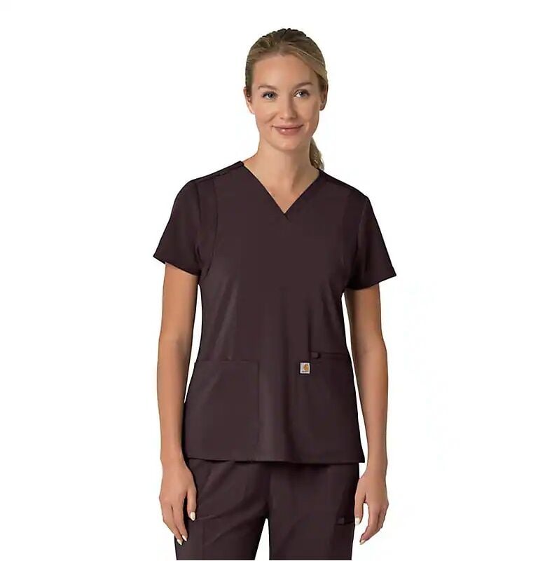 Carhartt Women's Force Cross-Flex Flex Panel V-Neck Scrub Top