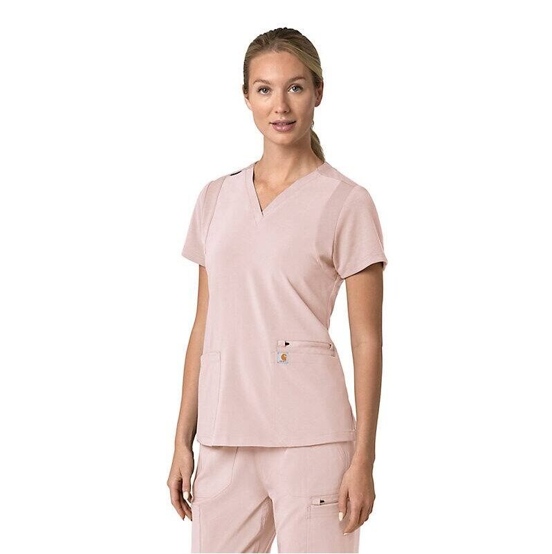 Carhartt Women's Force Cross-Flex Flex Panel V-Neck Scrub Top
