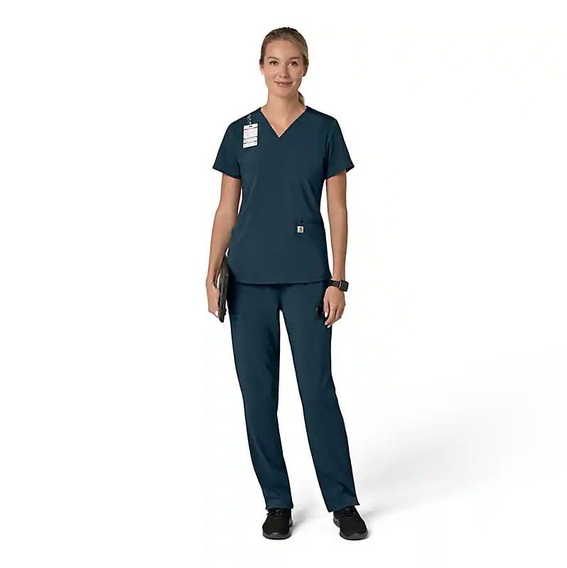 Carhartt Women's Force Cross-Flex Flex Panel V-Neck Scrub Top