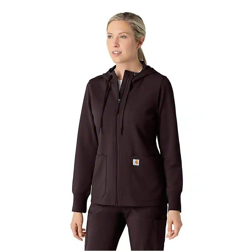 Carhartt Women's Full Zip Waffle Scrub Hoodie