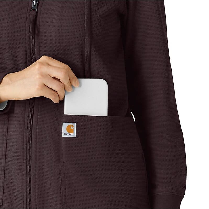 Carhartt Women's Full Zip Waffle Scrub Hoodie