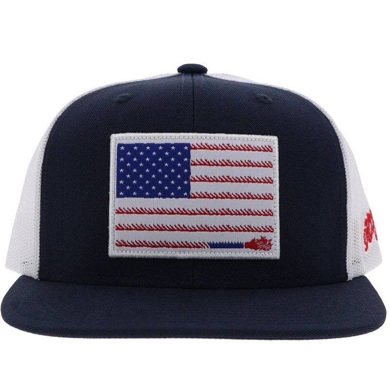 Hooey Men's Liberty Roper Flag Patch Hat in Navy/White