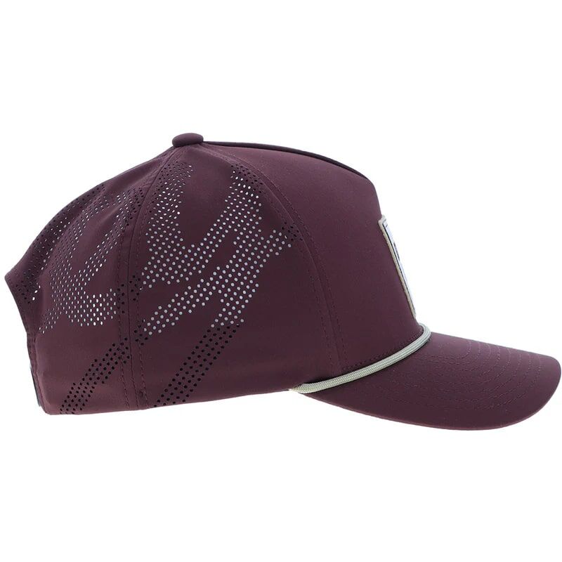 Hooey Men's Cowboy Golf Square Patch Hat in Maroon
