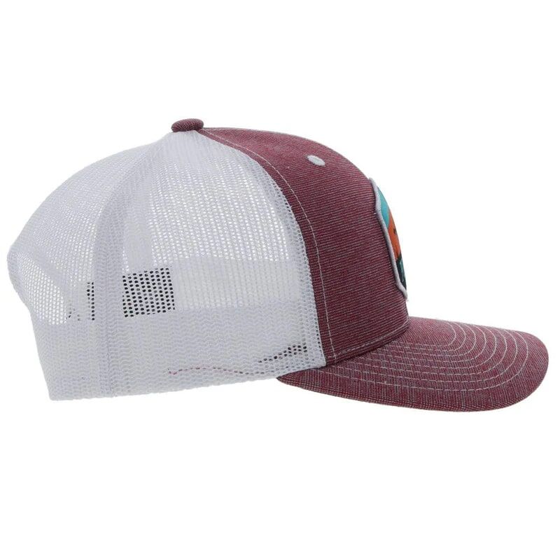 Hooey Men's Punchy Hat in Maroon/White