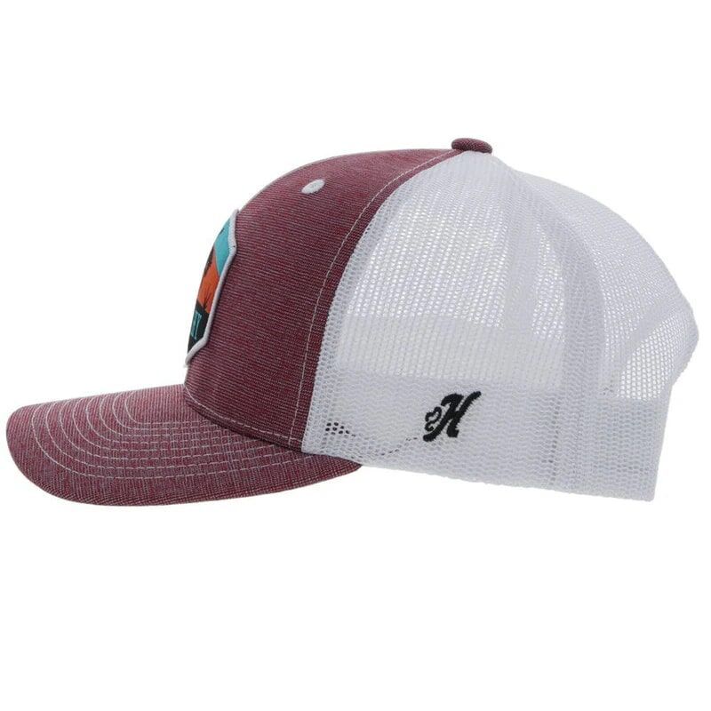 Hooey Men's Punchy Hat in Maroon/White