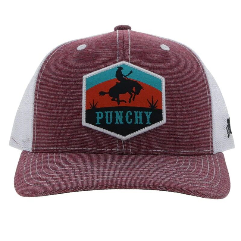 Hooey Men's Punchy Hat in Maroon/White