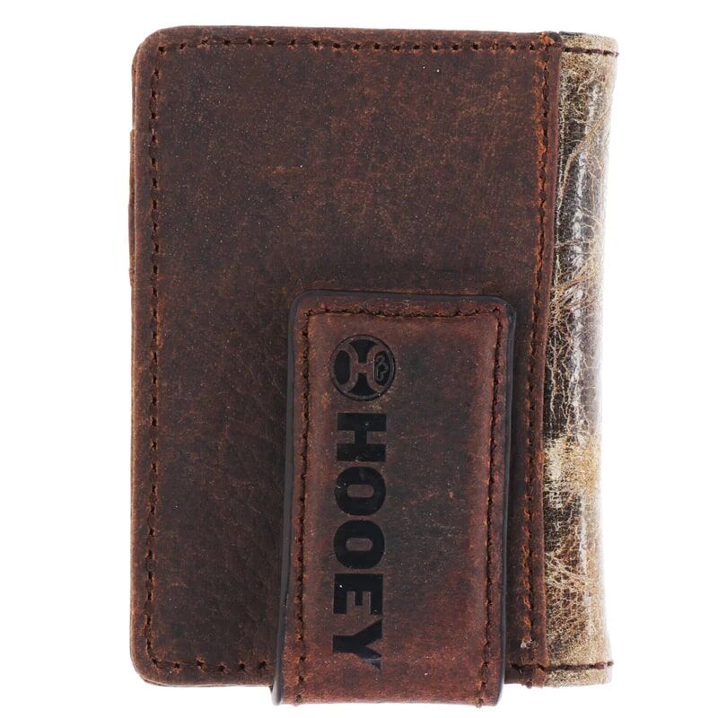 Hooey Men's Chisholm Wester Corner Bifold Money Clip in Brown