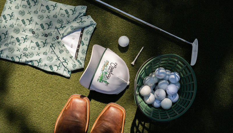 Hooey Men's The Weekender Cowboy Golf Pattern Polo