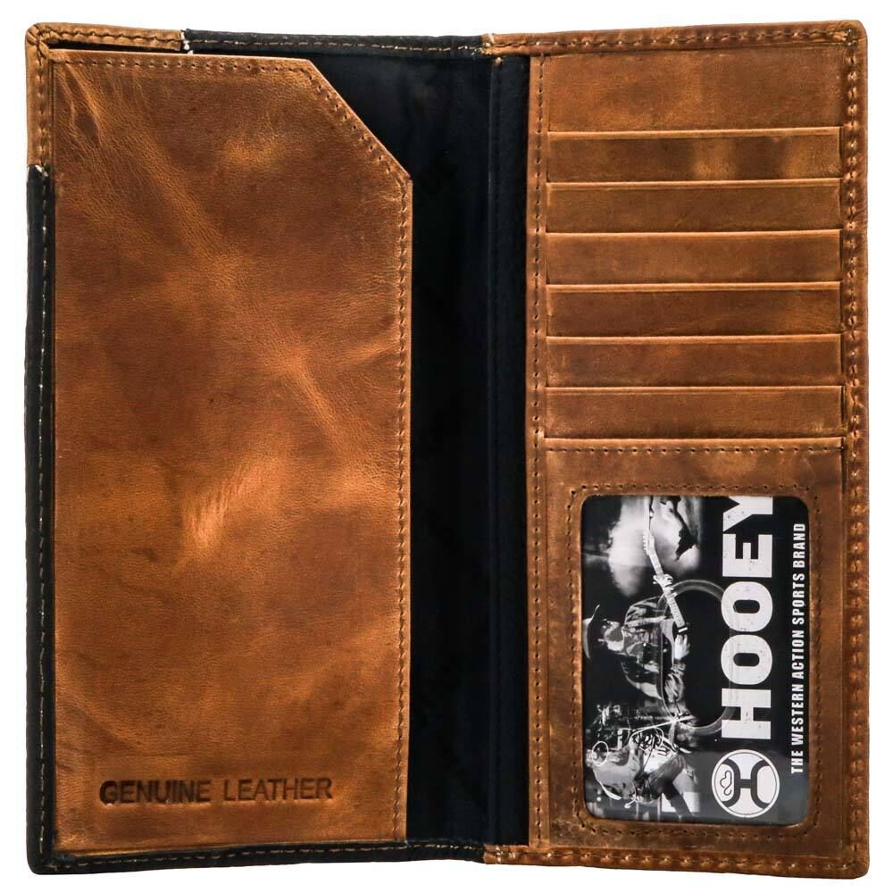 Hooey Men's Roughy Crazy Horse Rodeo Wallet in Black
