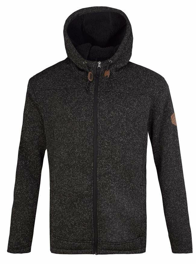 Free Country Men's Osprey Sweater Knit Fleece Jacket in Black